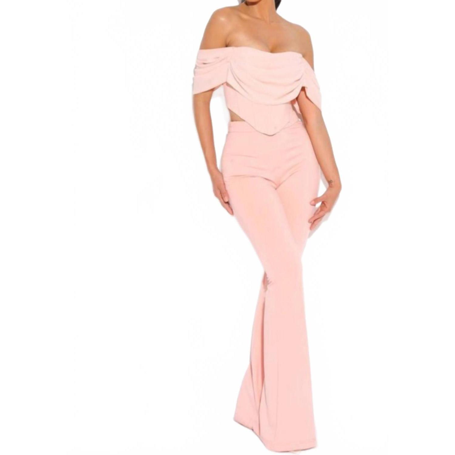 New Miss Circle Flair Peachie Trouser In Pink